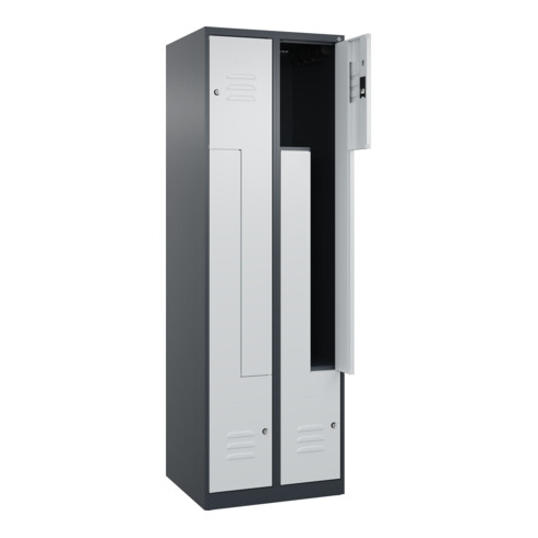 C+P Z-Spind Classic PLUS, 4 Fächer, 1850x600x500mm, 7016/7035 Verschluss Zylinderschloss