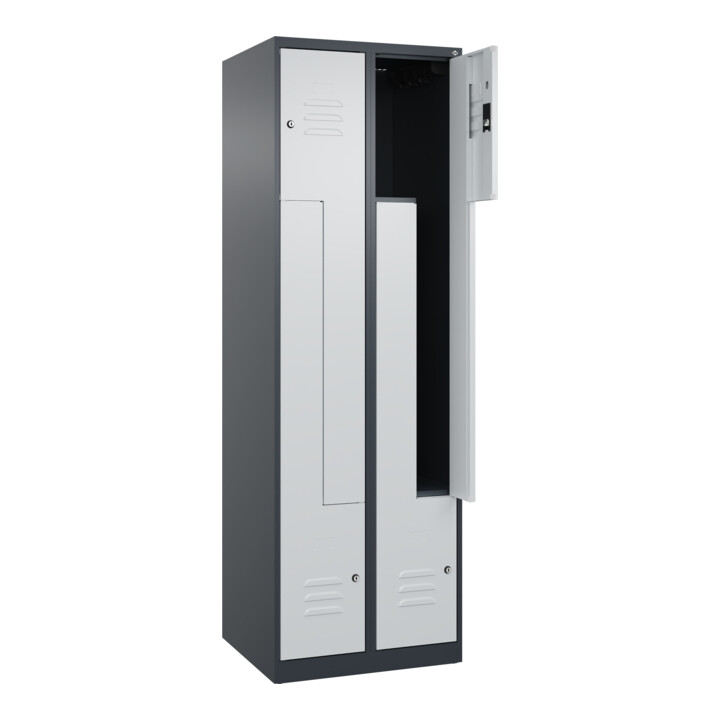 C+P Z-Spind Classic PLUS, 4 Fächer, 1850x600x500mm, 7016/7035 Verschluss Zylinderschloss