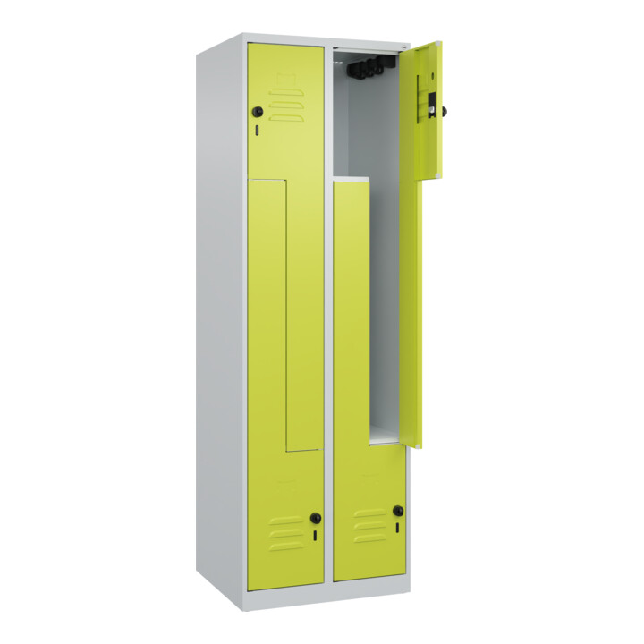 C+P Z-Spind Classic PLUS, 4 Fächer, 1850x600x500mm, 7035/0024 Verschluss Sicherheits-Drehriegel