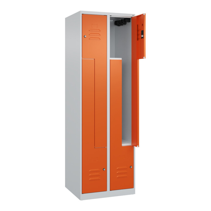C+P Z-Spind Classic PLUS, 4 Fächer, 1850x600x500mm, 7035/2004 Verschluss Zylinderschloss