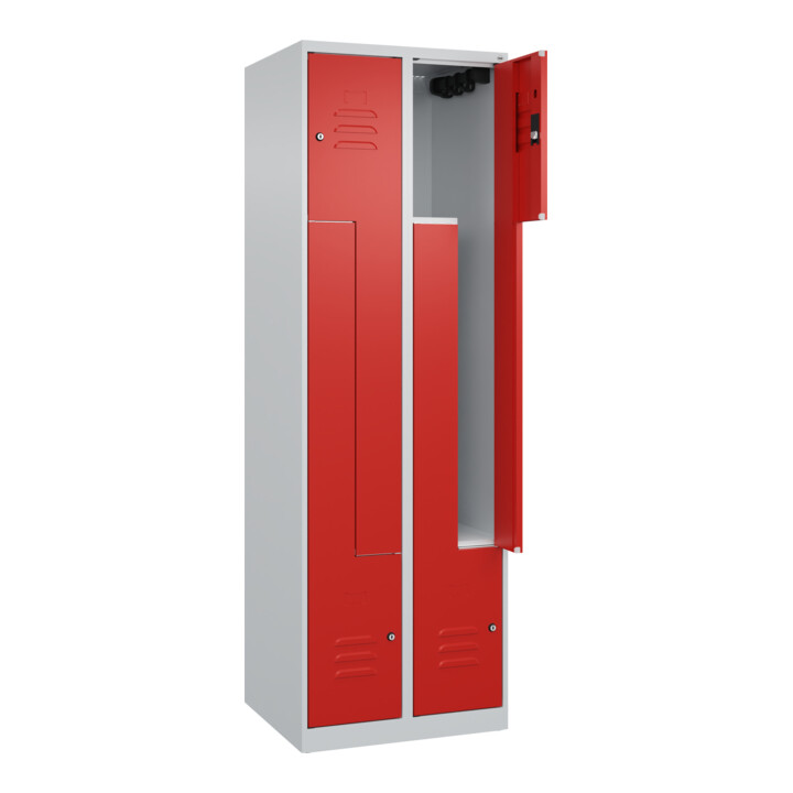 C+P Z-Spind Classic PLUS, 4 Fächer, 1850x600x500mm, 7035/3020 Verschluss Zylinderschloss