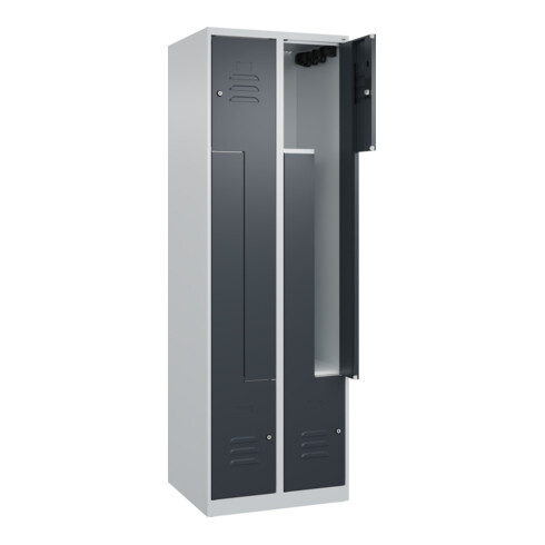 C+P Z-Spind Classic PLUS, 4 Fächer, 1850x600x500mm, 7035/7016 Verschluss Zylinderschloss