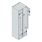 C+P Z-Spind Classic PLUS, 4 Fächer, 1850x600x500mm, 7035/7035 Verschluss Sicherheits-Drehriegel-5