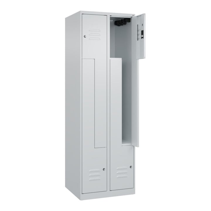 C+P Z-Spind Classic PLUS, 4 Fächer, 1850x600x500mm, 7035/7035 Verschluss Zylinderschloss