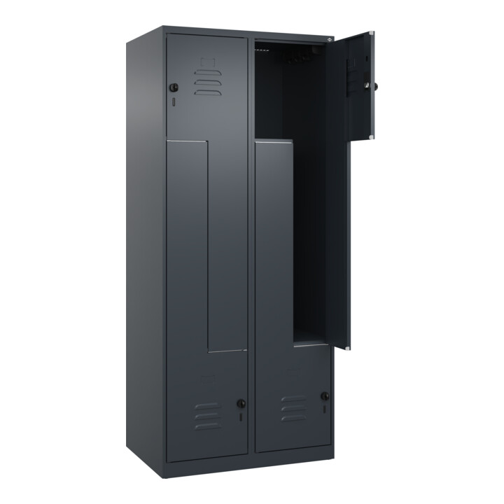 C+P Z-Spind Classic PLUS, 4 Fächer, 1850x800x500mm, 7016/7016 Verschluss Sicherheits-Drehriegel