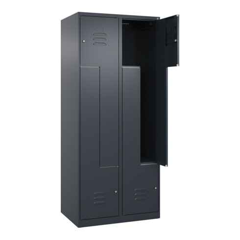 C+P Z-Spind Classic PLUS, 4 Fächer, 1850x800x500mm, 7016/7016 Verschluss Zylinderschloss