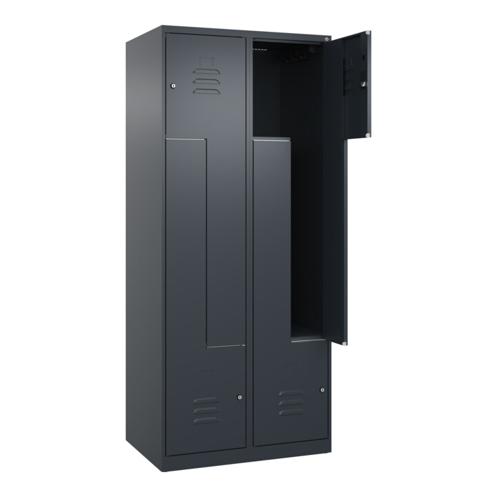 C+P Z-Spind Classic PLUS, 4 Fächer, 1850x800x500mm, 7016/7016 Verschluss Zylinderschloss