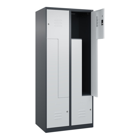 C+P Z-Spind Classic PLUS, 4 Fächer, 1850x800x500mm, 7016/7035 Verschluss Zylinderschloss