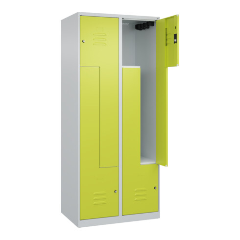 C+P Z-Spind Classic PLUS, 4 Fächer, 1850x800x500mm, 7035/0024 Verschluss Zylinderschloss