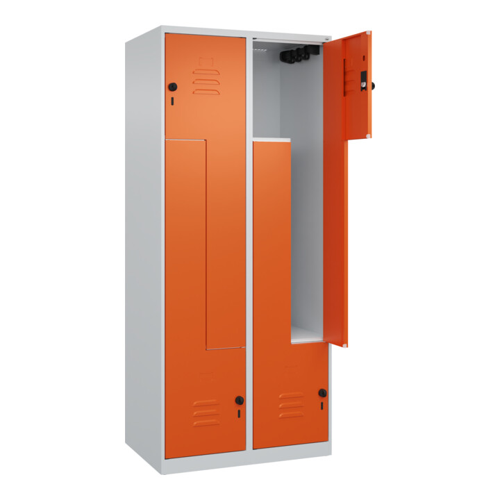 C+P Z-Spind Classic PLUS, 4 Fächer, 1850x800x500mm, 7035/2004 Verschluss Sicherheits-Drehriegel