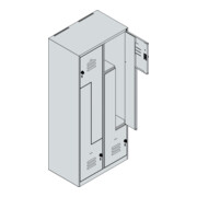 C+P Z-Spind Classic PLUS, 4 Fächer, 1850x800x500mm, 7035/2004 Verschluss Sicherheits-Drehriegel-4