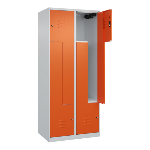 C+P Z-Spind Classic PLUS, 4 Fächer, 1850x800x500mm, 7035/2004 Verschluss Zylinderschloss