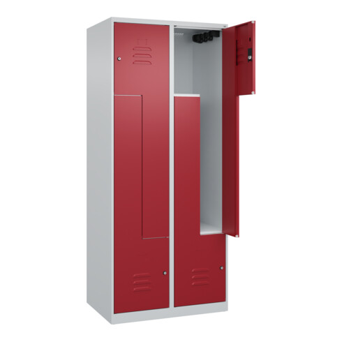 C+P Z-Spind Classic PLUS, 4 Fächer, 1850x800x500mm, 7035/3003 Verschluss Zylinderschloss