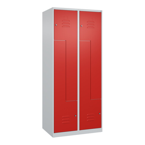 C+P Z-Spind Classic PLUS, 4 Fächer, 1850x800x500mm, 7035/3020 Verschluss Zylinderschloss