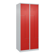 C+P Z-Spind Classic PLUS, 4 Fächer, 1850x800x500mm, 7035/3020 Verschluss Zylinderschloss