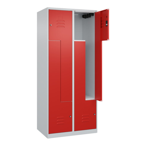 C+P Z-Spind Classic PLUS, 4 Fächer, 1850x800x500mm, 7035/3020 Verschluss Zylinderschloss