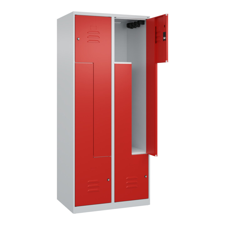 C+P Z-Spind Classic PLUS, 4 Fächer, 1850x800x500mm, 7035/3020 Verschluss Zylinderschloss
