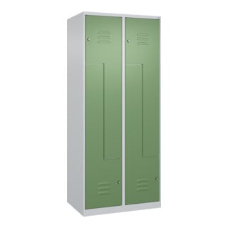 C+P Z-Spind Classic PLUS, 4 Fächer, 1850x800x500mm, 7035/6011 Verschluss Zylinderschloss