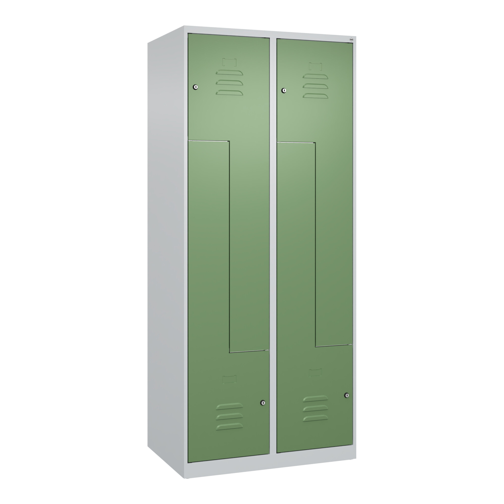 C+P Z-Spind Classic PLUS, 4 Fächer, 1850x800x500mm, 7035/6011 Verschluss Zylinderschloss ; C + P Möbelsysteme