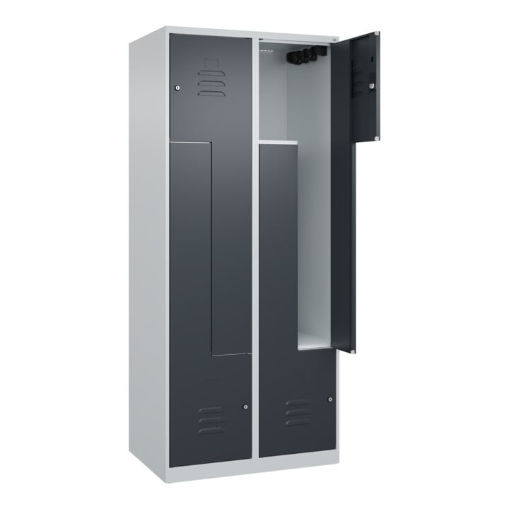 C+P Z-Spind Classic PLUS, 4 Fächer, 1850x800x500mm, 7035/7016 Verschluss Zylinderschloss