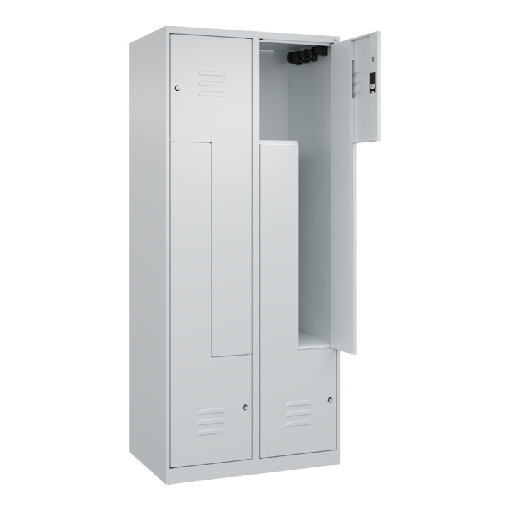 C+P Z-Spind Classic PLUS, 4 Fächer, 1850x800x500mm, 7035/7035 Verschluss Zylinderschloss