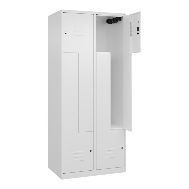 C+P Z-Spind Classic PLUS, 4 Fächer, 1850x800x500mm, 9016/9016 Verschluss Zylinderschloss