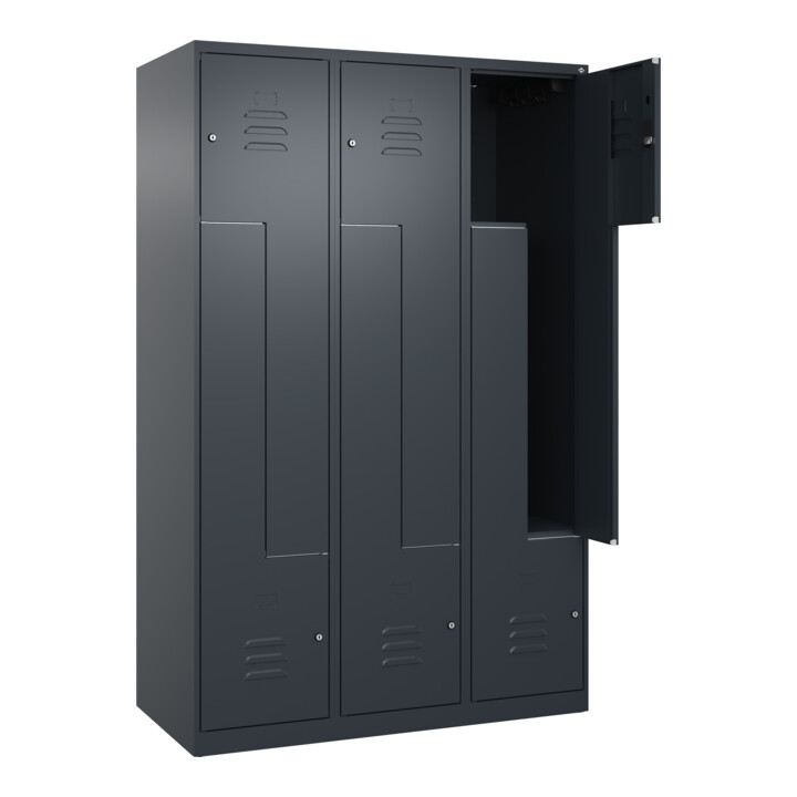 C+P Z-Spind Classic PLUS, 6 Fächer, 1850x1200x500mm, 7016/7016 Verschluss Zylinderschloss