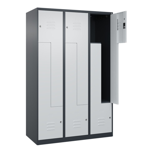 C+P Z-Spind Classic PLUS, 6 Fächer, 1850x1200x500mm, 7016/7035 Verschluss Zylinderschloss