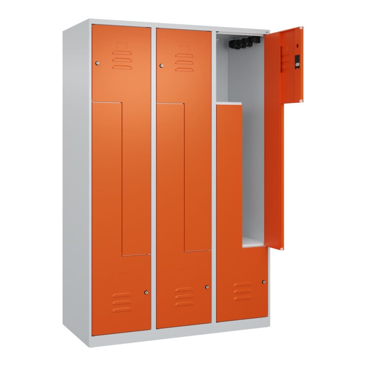 C+P Z-Spind Classic PLUS, 6 Fächer, 1850x1200x500mm, 7035/2004 Verschluss Zylinderschloss