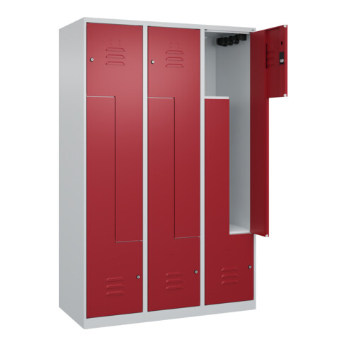 C+P Z-Spind Classic PLUS, 6 Fächer, 1850x1200x500mm, 7035/3003 Verschluss Zylinderschloss