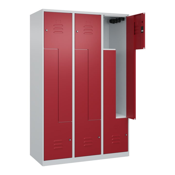 C+P Z-Spind Classic PLUS, 6 Fächer, 1850x1200x500mm, 7035/3003 Verschluss Zylinderschloss
