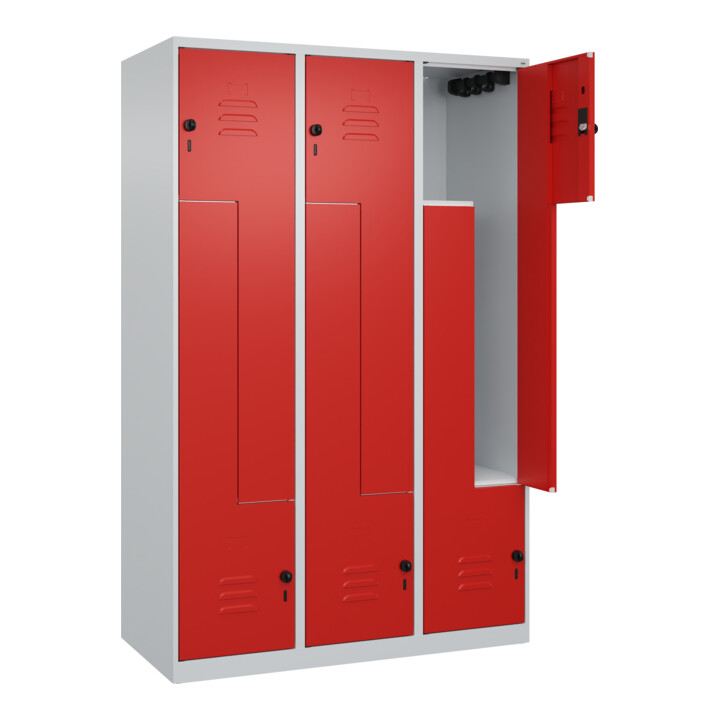 C+P Z-Spind Classic PLUS, 6 Fächer, 1850x1200x500mm, 7035/3020 Verschluss Sicherheits-Drehriegel
