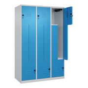 C+P Z-Spind Classic PLUS, 6 Fächer, 1850x1200x500mm, 7035/5012 Verschluss Sicherheits-Drehriegel-2