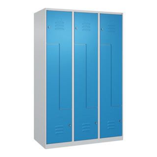 C+P Z-Spind Classic PLUS, 6 Fächer, 1850x1200x500mm, 7035/5012 Verschluss Zylinderschloss