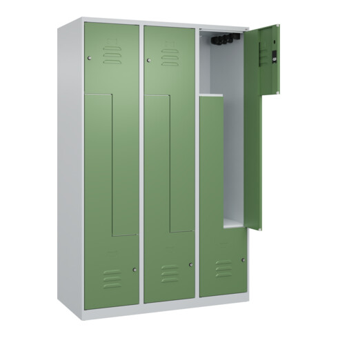C+P Z-Spind Classic PLUS, 6 Fächer, 1850x1200x500mm, 7035/6011 Verschluss Zylinderschloss