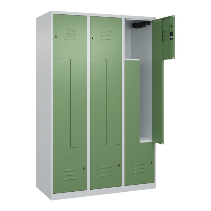 C+P Z-Spind Classic PLUS, 6 Fächer, 1850x1200x500mm, 7035/6011 Verschluss Zylinderschloss