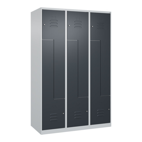 C+P Z-Spind Classic PLUS, 6 Fächer, 1850x1200x500mm, 7035/7016 Verschluss Zylinderschloss