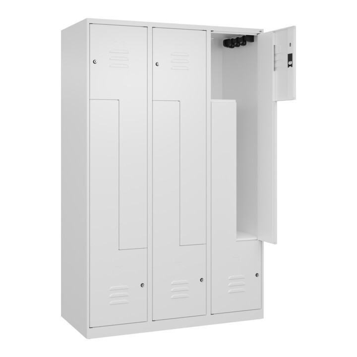 C+P Z-Spind Classic PLUS, 6 Fächer, 1850x1200x500mm, 9016/9016 Verschluss Zylinderschloss