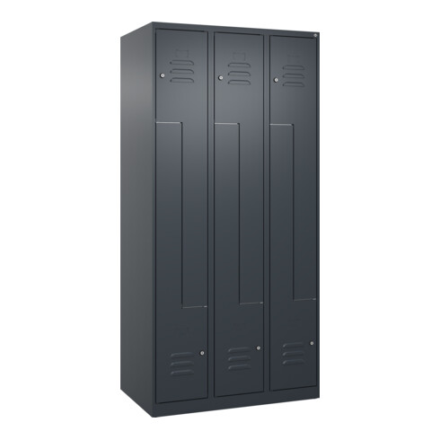 C+P Z-Spind Classic PLUS, 6 Fächer, 1850x900x500mm, 7016/7016 Verschluss Zylinderschloss
