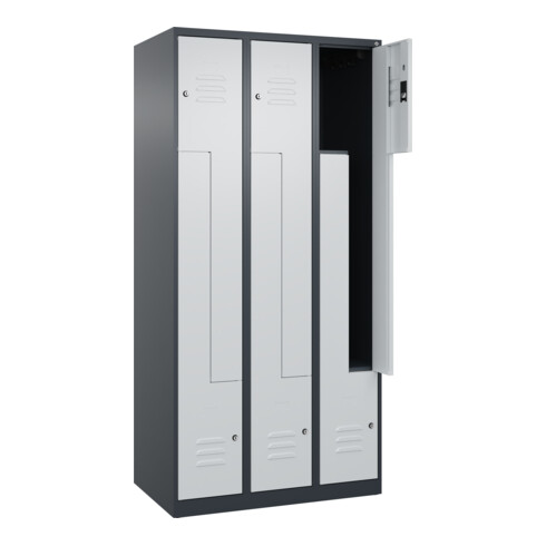 C+P Z-Spind Classic PLUS, 6 Fächer, 1850x900x500mm, 7016/7035 Verschluss Zylinderschloss