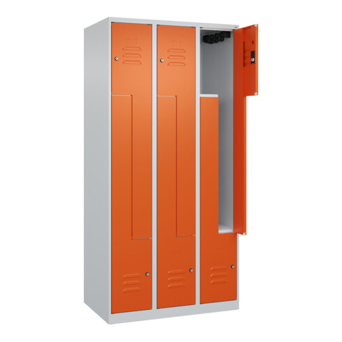 C+P Z-Spind Classic PLUS, 6 Fächer, 1850x900x500mm, 7035/2004 Verschluss Zylinderschloss