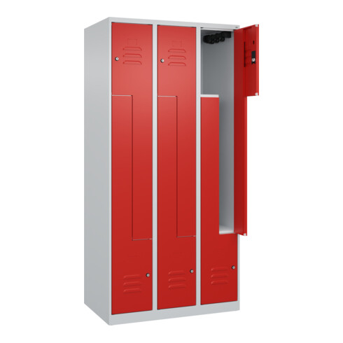 C+P Z-Spind Classic PLUS, 6 Fächer, 1850x900x500mm, 7035/3020 Verschluss Zylinderschloss