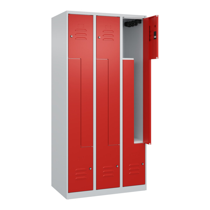 C+P Z-Spind Classic PLUS, 6 Fächer, 1850x900x500mm, 7035/3020 Verschluss Zylinderschloss