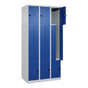 C+P Z-Spind Classic PLUS, 6 Fächer, 1850x900x500mm, 7035/5010 Verschluss Sicherheits-Drehriegel-2