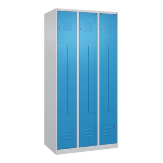C+P Z-Spind Classic PLUS, 6 Fächer, 1850x900x500mm, 7035/5012 Verschluss Zylinderschloss