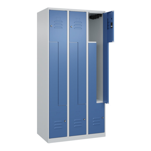 C+P Z-Spind Classic PLUS, 6 Fächer, 1850x900x500mm, 7035/5023 Verschluss Zylinderschloss