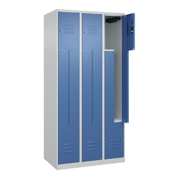 C+P Z-Spind Classic PLUS, 6 Fächer, 1850x900x500mm, 7035/5023 Verschluss Zylinderschloss