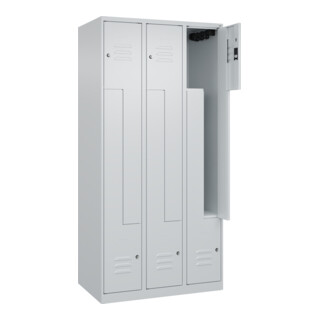 C+P Z-Spind Classic PLUS, 6 Fächer, 1850x900x500mm, 7035/7035 Verschluss Zylinderschloss