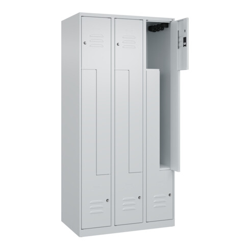 C+P Z-Spind Classic PLUS, 6 Fächer, 1850x900x500mm, 7035/7035 Verschluss Zylinderschloss