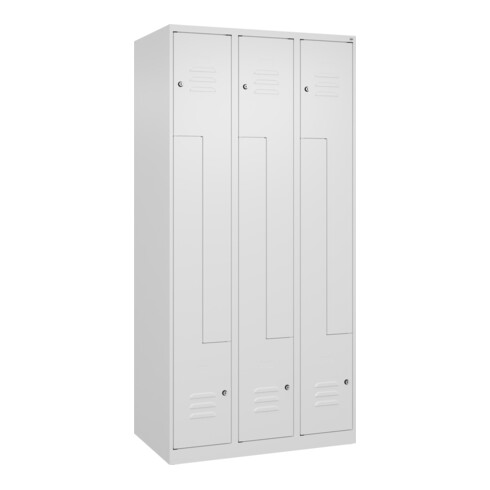 C+P Z-Spind Classic PLUS, 6 Fächer, 1850x900x500mm, 9016/9016 Verschluss Zylinderschloss